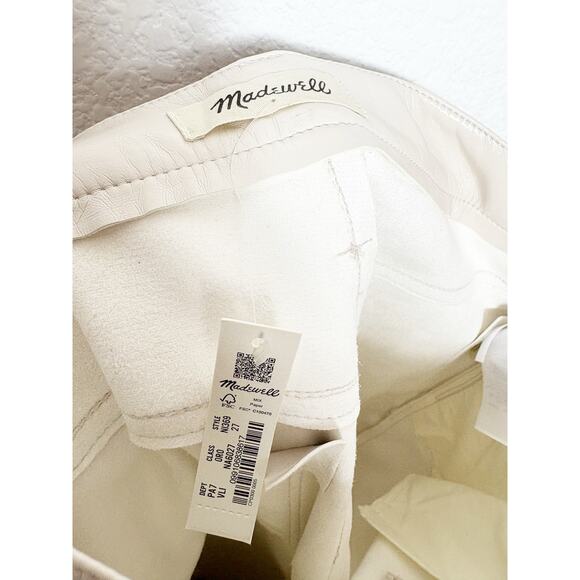 NWT Madewell The Perfect Vintage Straight Pant Size 27 Cream Faux Leather - Picture 5 of 13